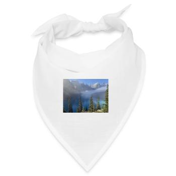 Bergsee im Nebelwald - Bandana Dreieckstuch - Weiß - Vorne