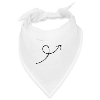 Spiralpfeil handgezeichnet - Bandana Dreieckstuch - Weiß - Vorne