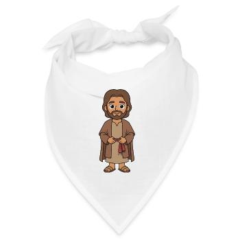 Jesus Cartoon  - Bandana Dreieckstuch - Weiß - Vorne