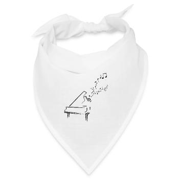 Musiknoten Musik Musiker Notenschlüssel Noten - Bandana Dreieckstuch - Weiß - Vorne