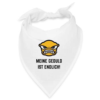 Meine Geduld Ist Endlich! (Emoticon / POS 3C Gold) - Bandana Dreieckstuch - Weiß - Vorne