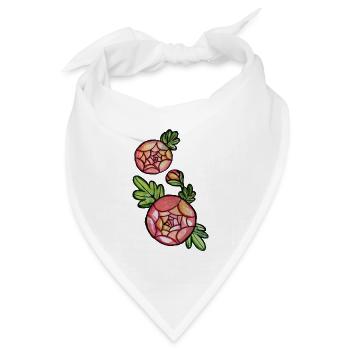Crimson Spiderweb Blumenmosaik - Bandana Dreieckstuch - Weiß - Vorne