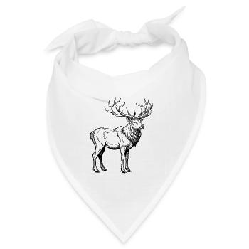 Elchhorn - Bandana Dreieckstuch - Weiß - Vorne