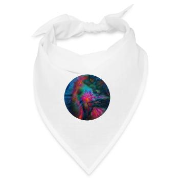 Radiale Farbexplosion - Bandana Dreieckstuch - Weiß - Vorne