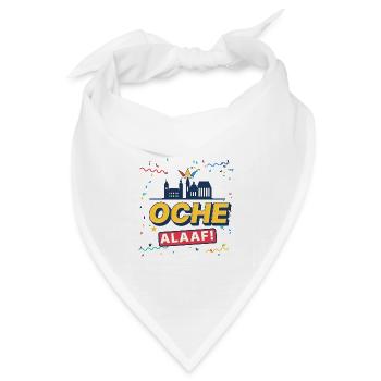 Oche Alaaf Retro Aachen Karneval Skyline Konfetti - Bandana Dreieckstuch - Weiß - Vorne
