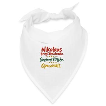 Nikolaus Oma Opa Shirt lustiger Spruch - Bandana Dreieckstuch - Weiß - Vorne