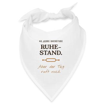 Ruhe Stand 40 Jahre Backstube - Bandana Dreieckstuch - Weiß - Vorne