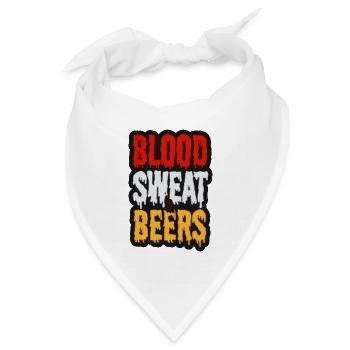 Blood Sweat & Beers – Bier und Leidenschaft - Bandana Dreieckstuch - Weiß - Vorne