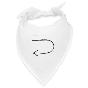 Wendepfeil handgezeichnet - Bandana Dreieckstuch - Weiß - Vorne