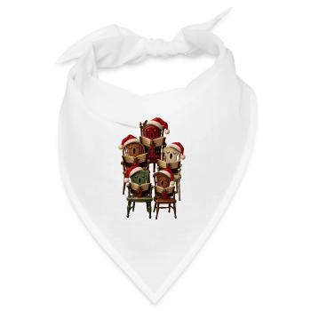 Der Weihnachtsmann leisen Leselieder - Bandana Dreieckstuch - Weiß - Vorne