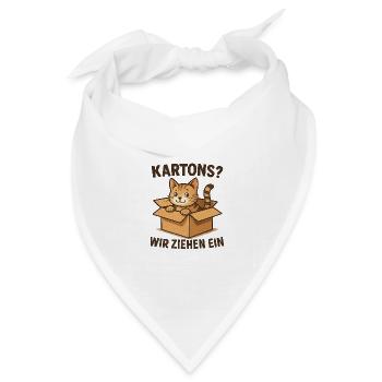 Katzen Einzug Geschenk für neue Katzenhalter - Bandana Dreieckstuch - Weiß - Vorne