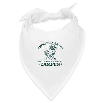 Rente Waschbär in Ruhe Campen - Bandana Dreieckstuch - Weiß - Vorne