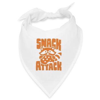Waschbär mit Keks – Snack Attack - Bandana Dreieckstuch - Weiß - Vorne