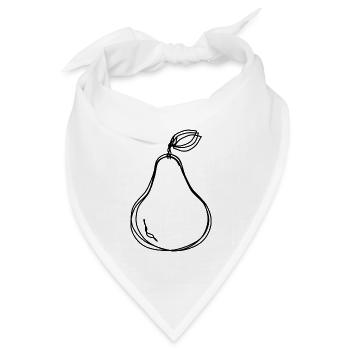Birne handgezeichnet - Bandana Dreieckstuch - Weiß - Vorne