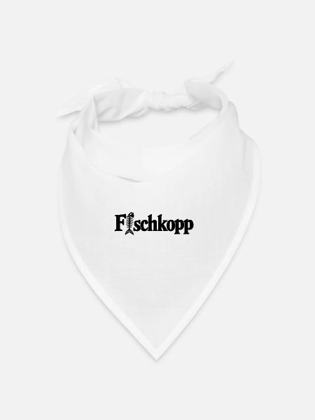 Fischkopp - Ostsee - Nordsee - Norddeutsch maritim - Bandana Dreieckstuch - Weiß