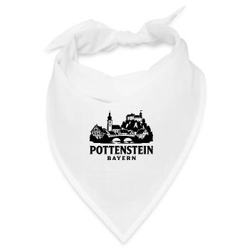 Pottenstein Bayern Silhouette - Bandana Dreieckstuch - Weiß - Vorne