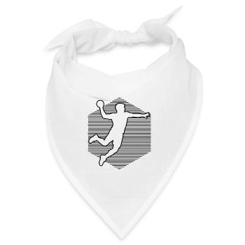 Handballspiel Geschenkidee für ein Handballspieler - Bandana Dreieckstuch - Weiß - Vorne