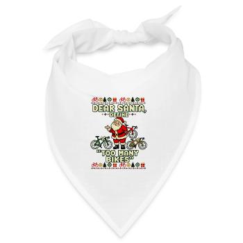 Weihnachten Rennrad Fahrrad Humor - Bandana Dreieckstuch - Weiß - Vorne