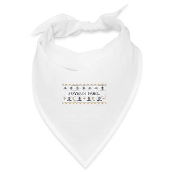 Himmlischer Weihnachtspullover – Gestrickter Mond und Sterne - Bandana Dreieckstuch - Weiß - Vorne