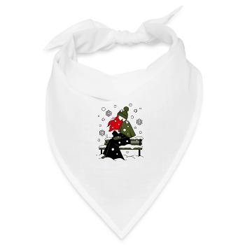 ragazza_capelli_rossi-_sotto_la_neve_con_gatto_ - Bandana Dreieckstuch - Weiß - Vorne