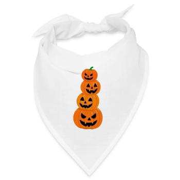 Halloween Gruselkürbisse - Bandana Dreieckstuch - Weiß - Vorne