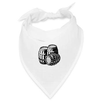 Holzfässer - Bandana Dreieckstuch - Weiß - Vorne