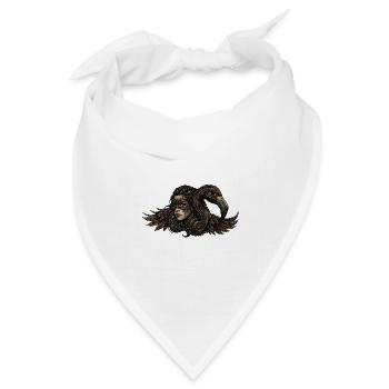 Maskierte Frau mit Krähe - Bandana Dreieckstuch - Weiß - Vorne