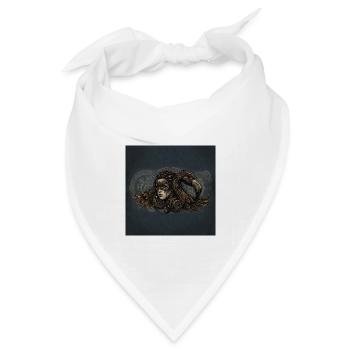 Maskerade-Frau und mechanischer Rabe - Bandana Dreieckstuch - Weiß - Vorne