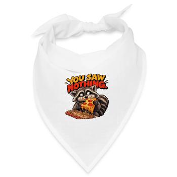 Pizza Thief Waschbär – Spaßiger Retro-Stil - Bandana Dreieckstuch - Weiß - Vorne