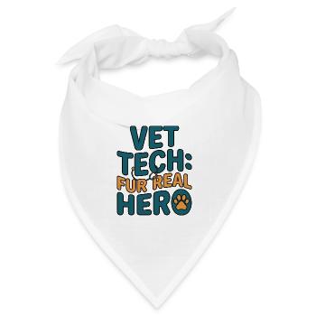Fur Real Hero – Hunderettungsabzeichen - Bandana Dreieckstuch - Weiß - Vorne