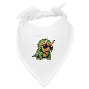 dino-cool - Bandana Dreieckstuch - Weiß - Vorne