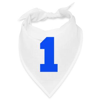 Blaues 1er-Design - Bandana Dreieckstuch - Weiß - Vorne