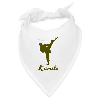 Karate Silhouette Shirt - Bandana Dreieckstuch - Weiß - Vorne