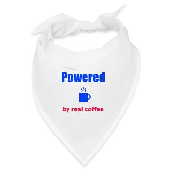 Angetrieben von echtem Kaffee - Bandana Dreieckstuch - Weiß - Vorne