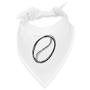Kaffeebohne handgezeichnet - Bandana Dreieckstuch - Weiß - Vorne