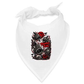 Piranhas Punk – Halloween im Blut Piranhas Horror  - Bandana Dreieckstuch - Weiß - Vorne
