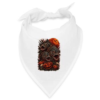 halloween-piranha-horror-monster-tshirt-pumpkin - Bandana Dreieckstuch - Weiß - Vorne