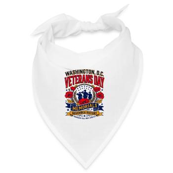 Washington DC Veterans Day Memorials History - Bandana Dreieckstuch - Weiß - Vorne