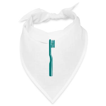 Zahnbürste türkis Zahnarzt Geschenk Zahnärztin  - Bandana Dreieckstuch - Weiß - Vorne