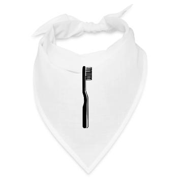 Zahnbürste Zahn Geschenk Zahnarzt Zahnärztin  - Bandana Dreieckstuch - Weiß - Vorne