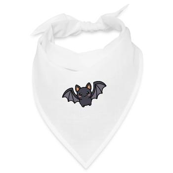 Süßes Kawaii-Fledermaus-Halloween-gruselfarbenes Pastellhemd - Bandana Dreieckstuch - Weiß - Vorne