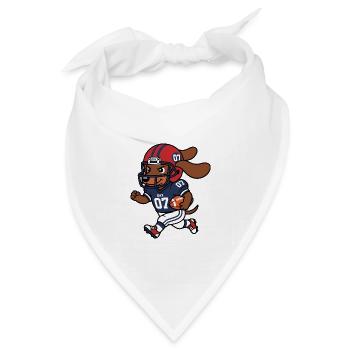 Niedliches Kawaii-Dackel Fußballspieler-Trikot - Bandana Dreieckstuch - Weiß - Vorne