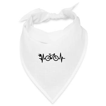  Herzschlag- E-Bike Radfahrer E-MTB Mountainbike - Bandana Dreieckstuch - Weiß - Vorne