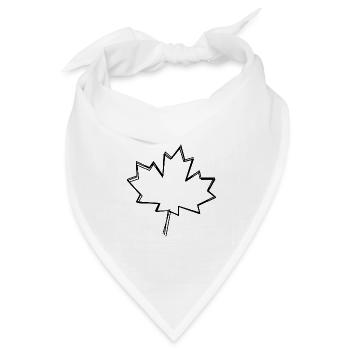 Ahornblatt handgezeichnet - Bandana Dreieckstuch - Weiß - Vorne