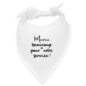 Merci Beaucoup, auf französisch - Bandana Dreieckstuch - Weiß - Vorne