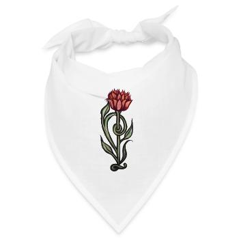 Karmesinrote Flammenblüte - Bandana Dreieckstuch - Weiß - Vorne
