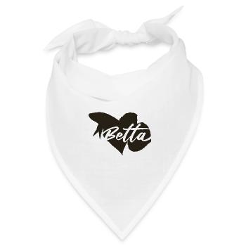 Betta Kampffisch  - Bandana Dreieckstuch - Weiß - Vorne