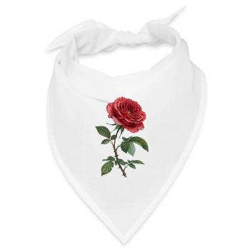 Crimson Rose Botanische Illustration - Bandana Dreieckstuch - Weiß - Vorne