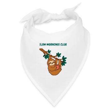 Slow Mornings Club Faultier Kaffee Lustiges Faules Tier - Bandana Dreieckstuch - Weiß - Vorne