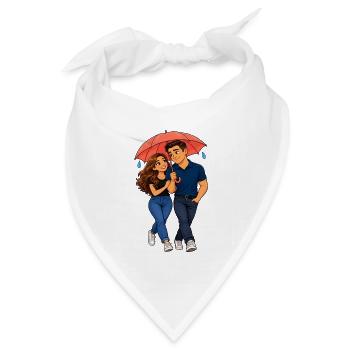 Umbrella Love Duo Rain - Bandana Dreieckstuch - Weiß - Vorne